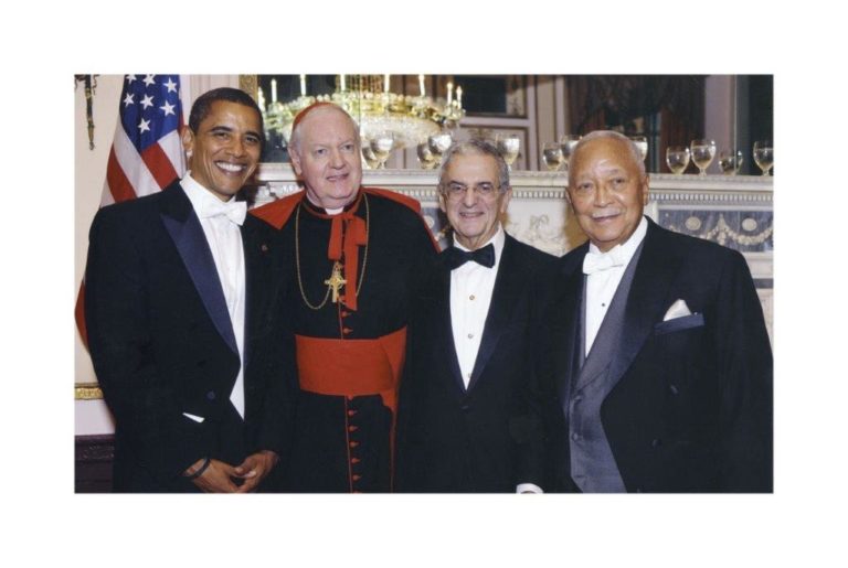 Picture: President Obama, Cardinal Egan, Mayor Dinkins, and Howard J. Rubenstein